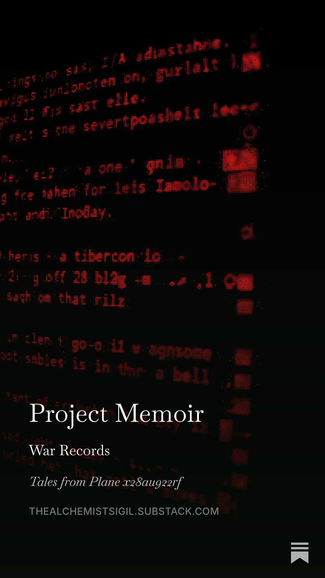 Cover of Project Memoir