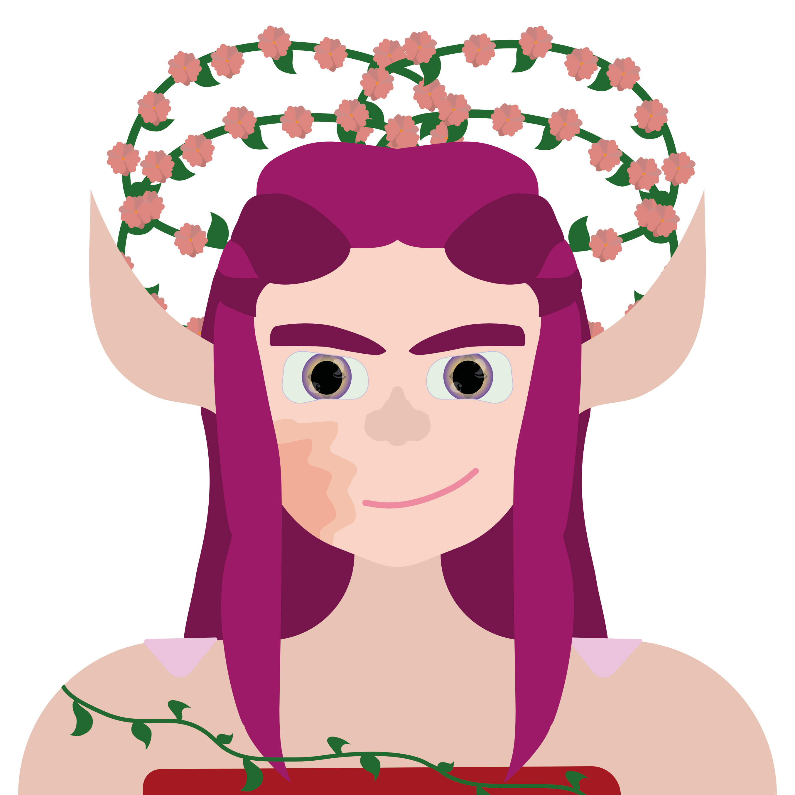 Jeune femme aux cheveux roses