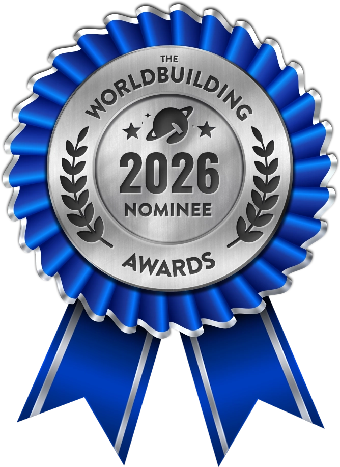 WAWA 2026 Nominee Badge A blue and silver rosette ribbon reading