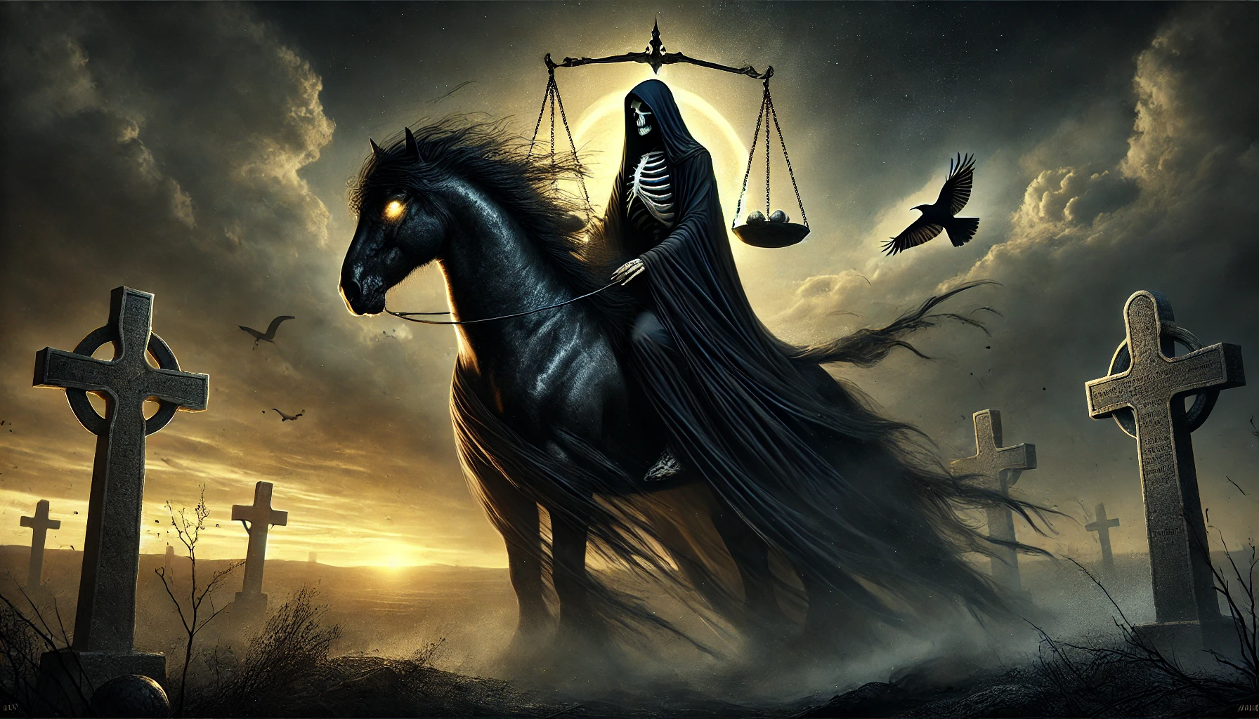 Pestilence Rider Rider of the Black Horse – Embodiment of Famine & Pestilence ,Wielder ...