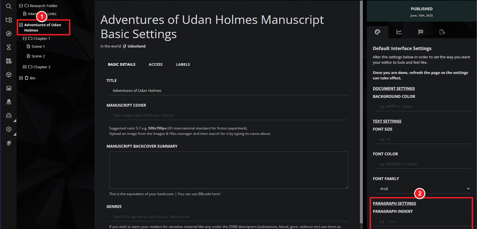 manuscripts paragraph settings.png