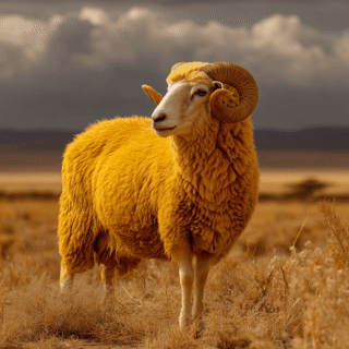 yellow grazing sheep gif.gif