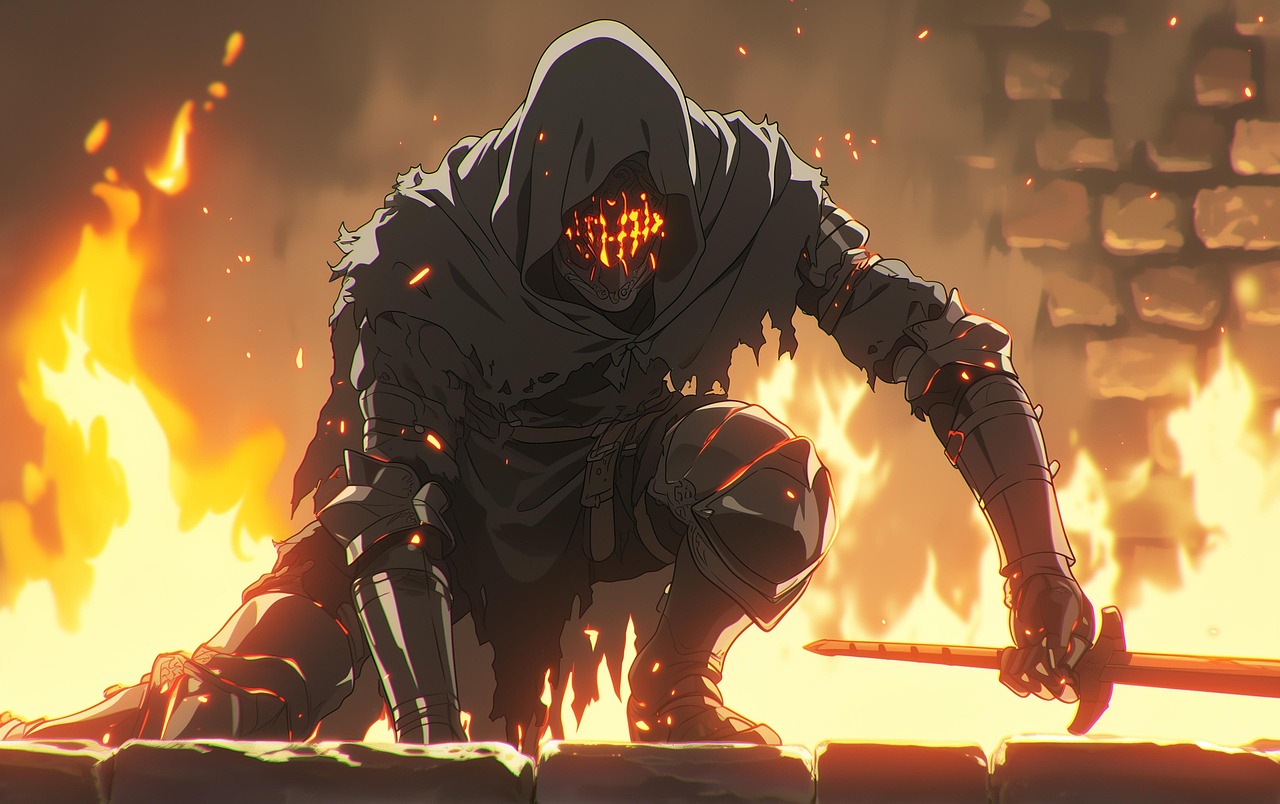 broken in flames
