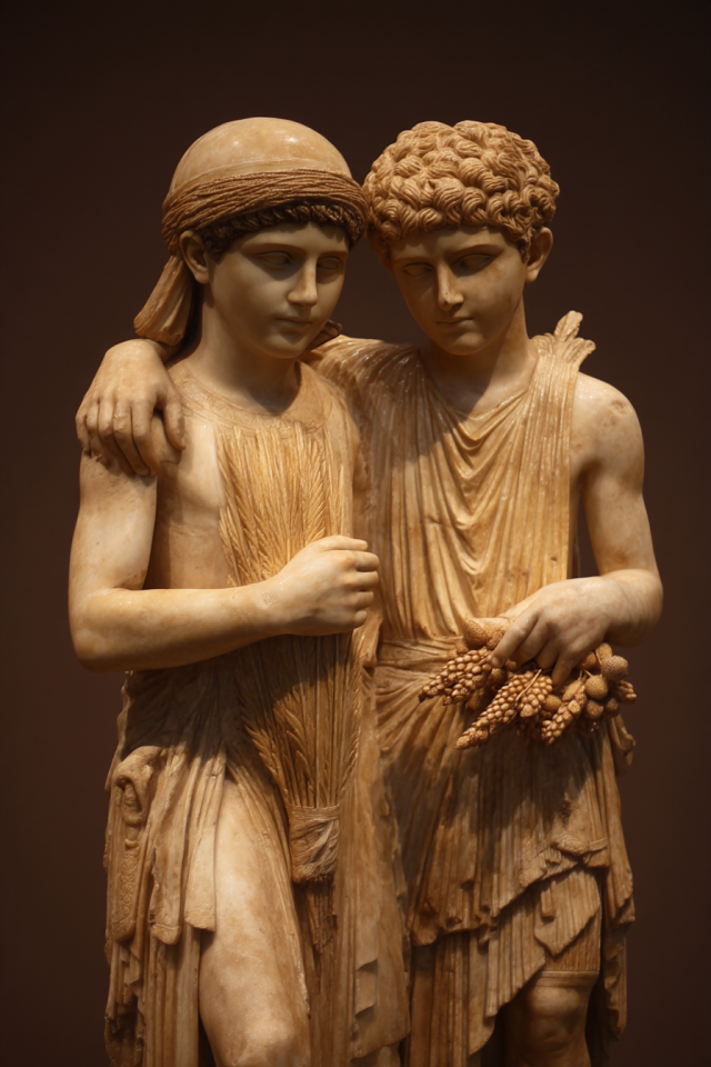 گیلگمش و انکیدو به‌عنوان جوانان