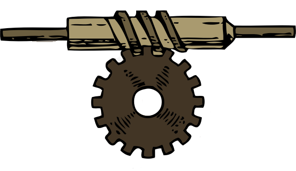 A gear under a rolling pin.