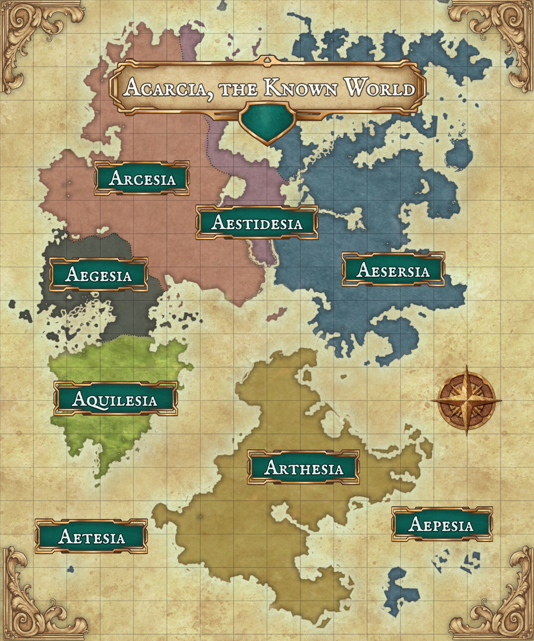 Acarcia, the Known World