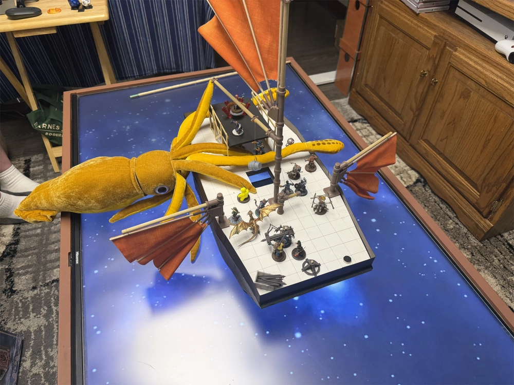 Jules the giant astral squid attacking the Dola's Fortune
