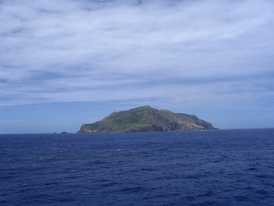 Pitcairn Island in the distance