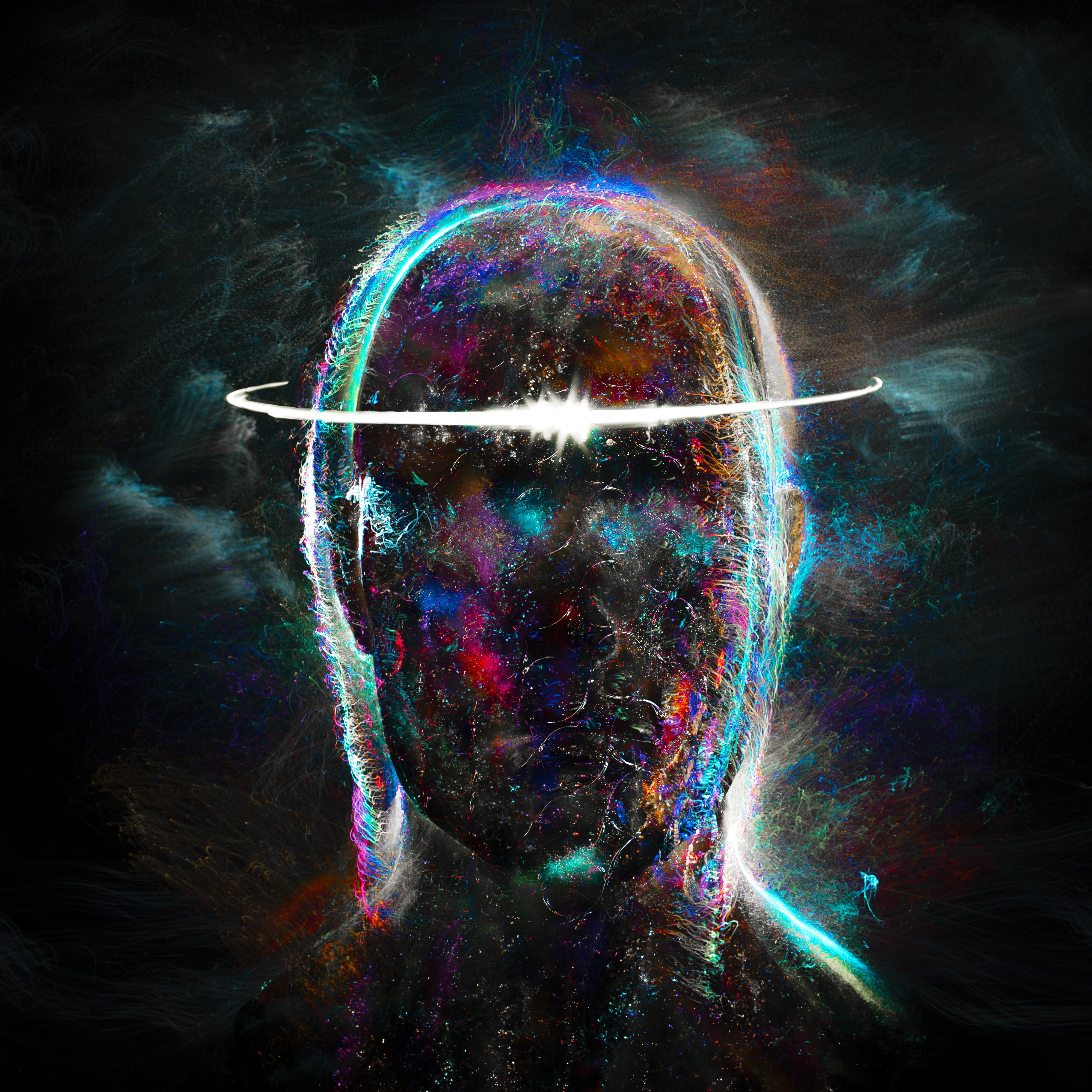 starwalker1.jpg A glowing, light-enhanced silhouette of a human with no visible eyes, and a starry circlet of light, against a dark background