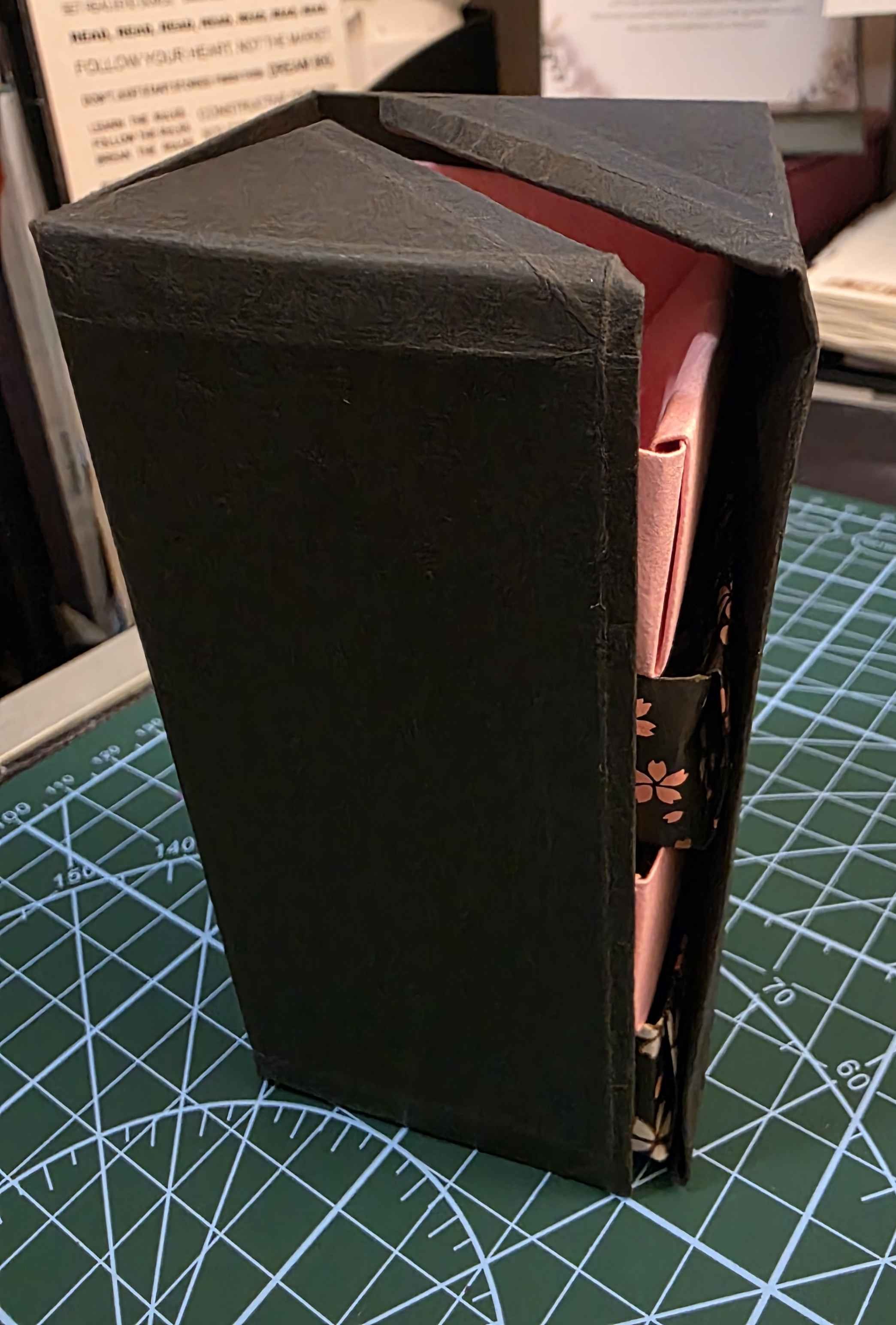 Photo of origami shelf when closed