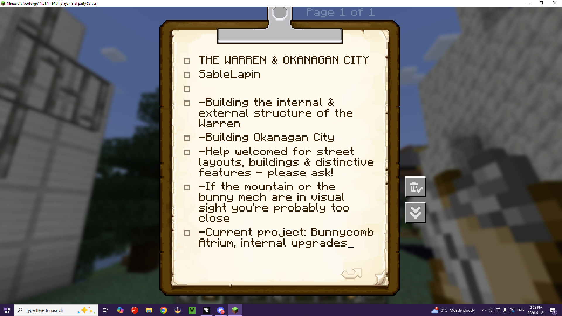 Screenshot of a Create mod Clipboard in Minecraft