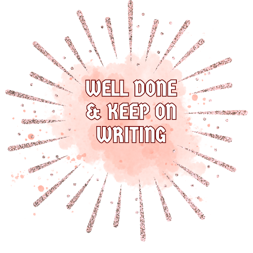 WellDoneAndKeepOnWriting Firework with Well Done & Keep on Writing in its center