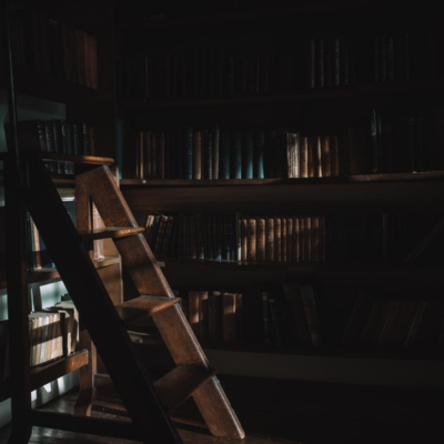 Wirestock_creators.png Dark library with ladder