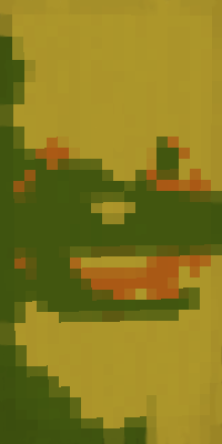 A Minecraft banner featuring a green dinosaur on a yellow background, with touches of orange