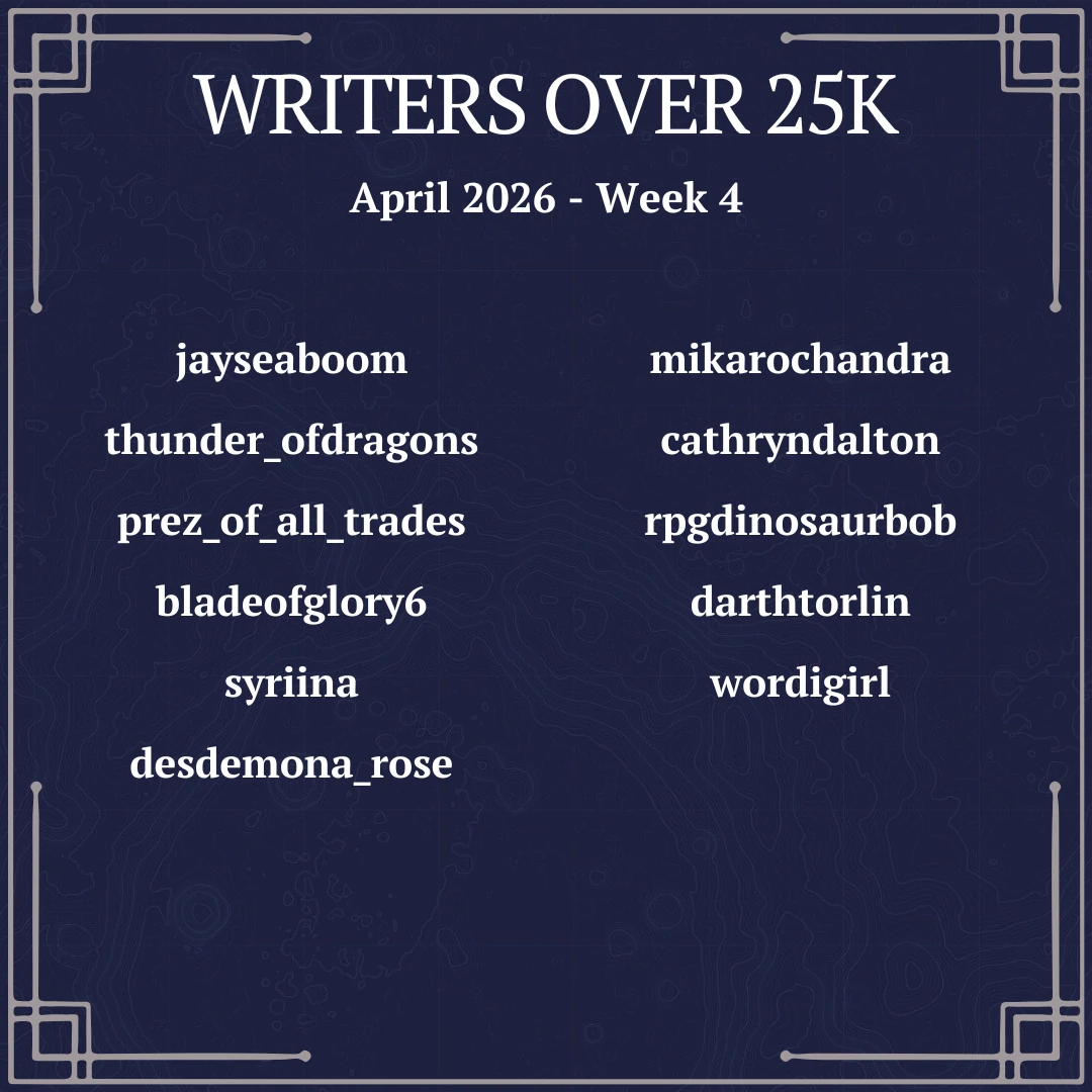 jayseaboom, thunder_ofdragons, prez_of_all_trades, bladeofglory6, syriina, desdemona_rose, mikarochandra, cathryndalton, rpgdinosaurbob, darthtorlin, wordigirl