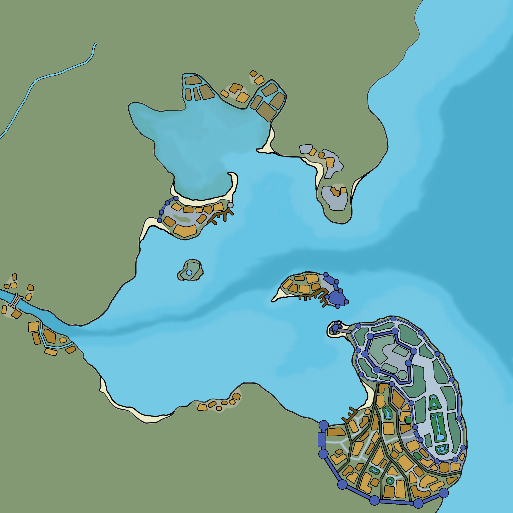 Map of City and surrounding settlements 