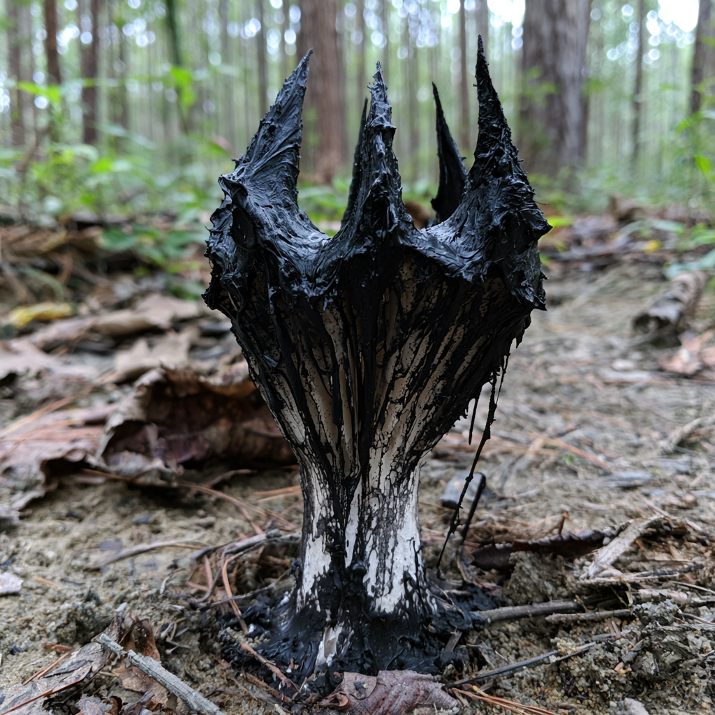 Reaper's Crown AI Concept A Reaper's Crown mushroom in a forest — AI Concept